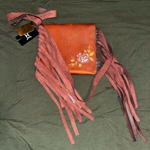 Brown Leather Fringe Bag custom made
